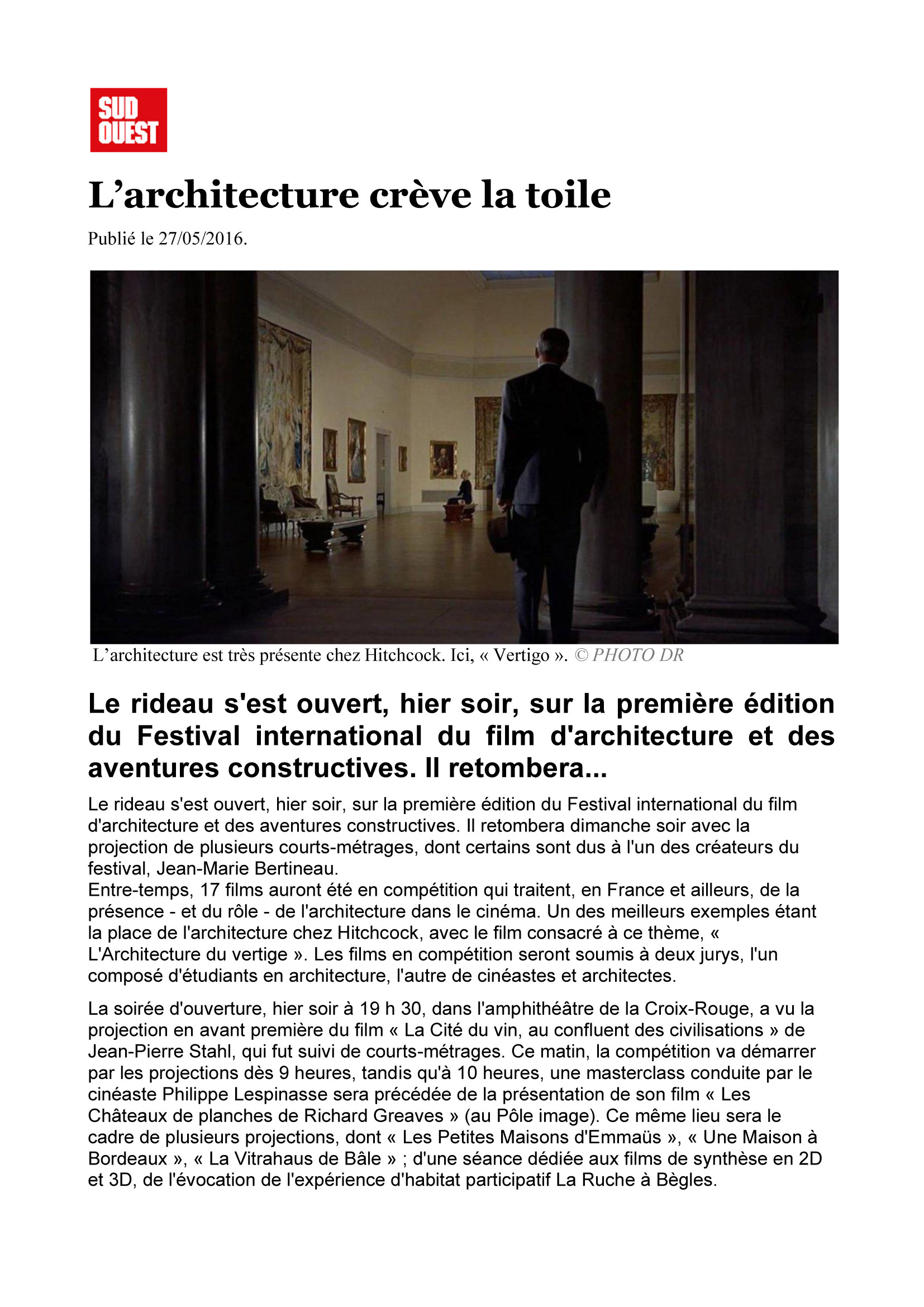 SUD OUEST 27 MAI 2016_L’architecture crève la toile1 Accueil