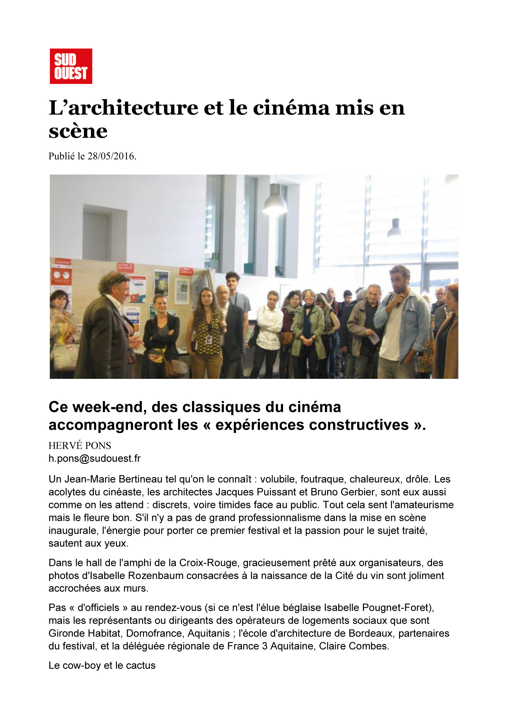 SUD OUEST 28 MAI 2016_archi & ciné mis en scène1 Accueil